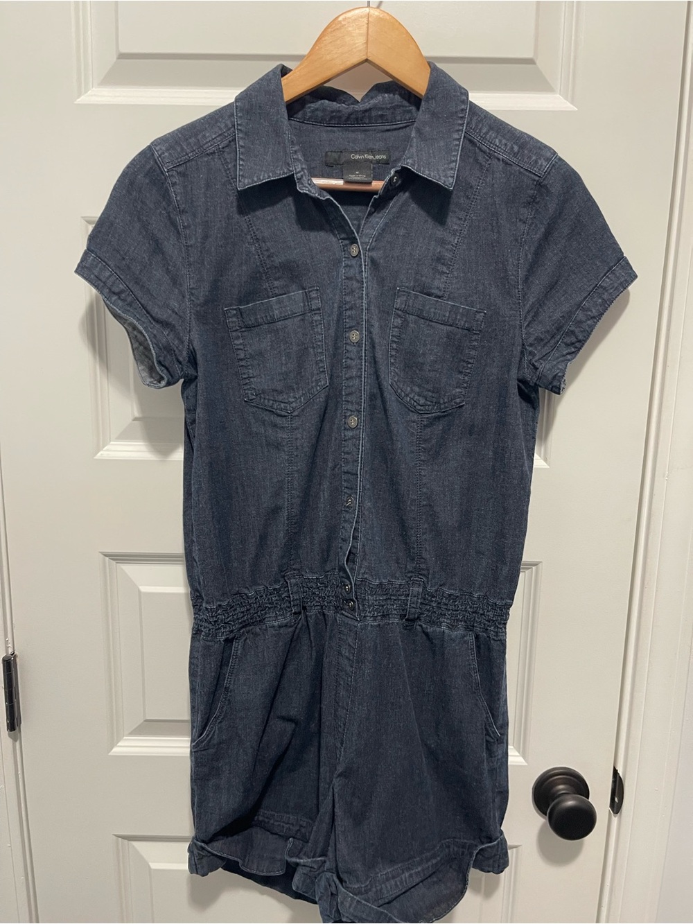 Denim Romper Calvin Klein Jeans Size M Dark Wash